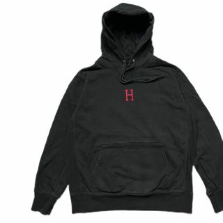 HUF - 【HUF】ハフ　ブラックパイル地プルオーバーパーカー　XLサイズ　フーディー