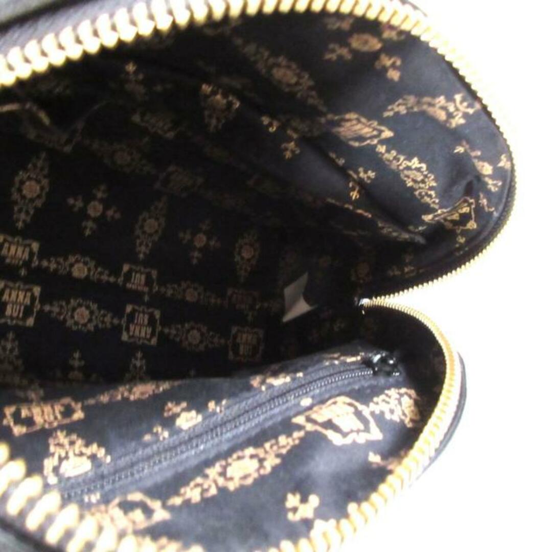 ANNA SUI(アナスイ)のANNA SUI(アナスイ) ショルダーバッグ - 黒×ベージュ ハート PVC(塩化ビニール)×レザー レディースのバッグ(ショルダーバッグ)の商品写真
