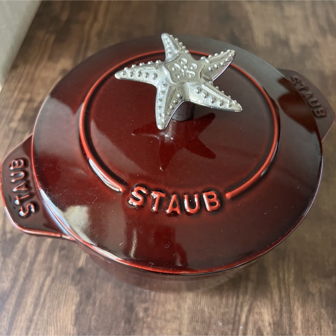 STAUB(ストウブ)の[海外限定/日本未発売] シャイニーシルバー/ヒトデ ノブ STAUBやルクーゼ インテリア/住まい/日用品のキッチン/食器(調理道具/製菓道具)の商品写真