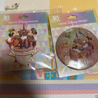 ディズニー(Disney)のディズニー40周年　ピンバッジ＆缶バッジセット(キャラクターグッズ)