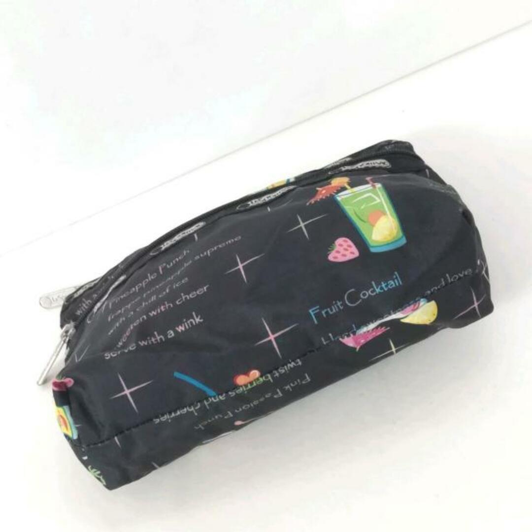 LeSportsac(レスポートサック)のLESPORTSAC(レスポートサック) ポーチ - 黒×ピンク×マルチ カクテル柄 レスポナイロン レディースのファッション小物(ポーチ)の商品写真