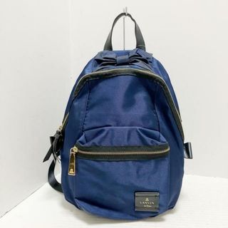 LANVIN en Bleu - LANVIN en Bleu(ランバンオンブルー) リュックサック - ネイビー×黒 リボン ナイロン×レザー