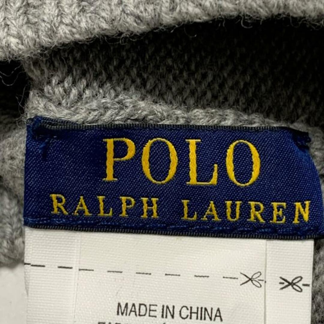 POLO RALPH LAUREN(ポロラルフローレン)のPOLObyRalphLauren(ポロラルフローレン) ニット帽 - グレー×レッド ウール レディースの帽子(ニット帽/ビーニー)の商品写真