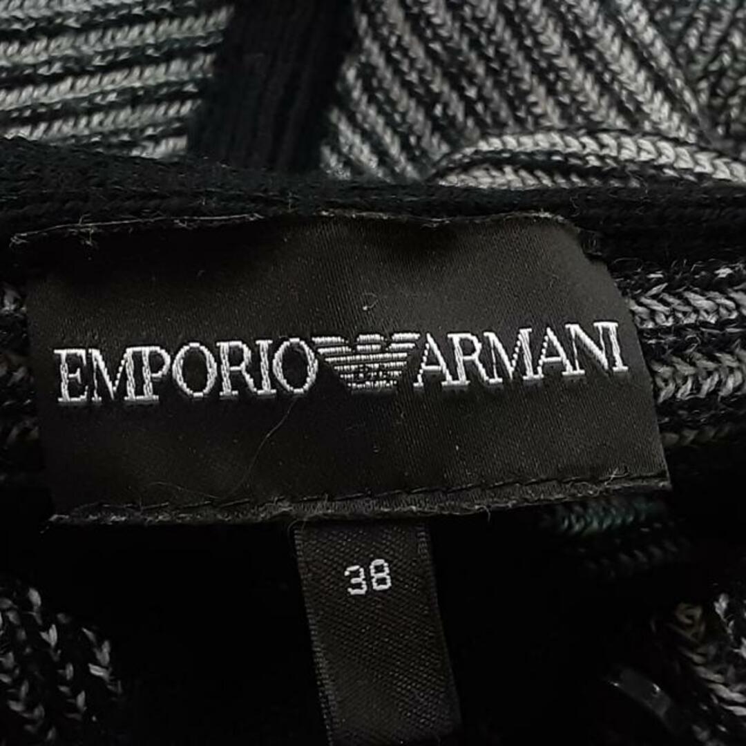 Emporio Armani(エンポリオアルマーニ)のEMPORIOARMANI(エンポリオアルマーニ) カーディガン サイズ38 S レディース美品  - 黒×ライトグレー 長袖 レディースのトップス(カーディガン)の商品写真