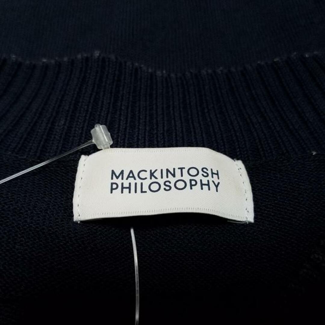 MACKINTOSH PHILOSOPHY(マッキントッシュフィロソフィー)のMACKINTOSH PHILOSOPHY(マッキントッシュフィロソフィー) 七分袖セーター サイズ38 L レディース - ダークネイビー Vネック レディースのトップス(ニット/セーター)の商品写真