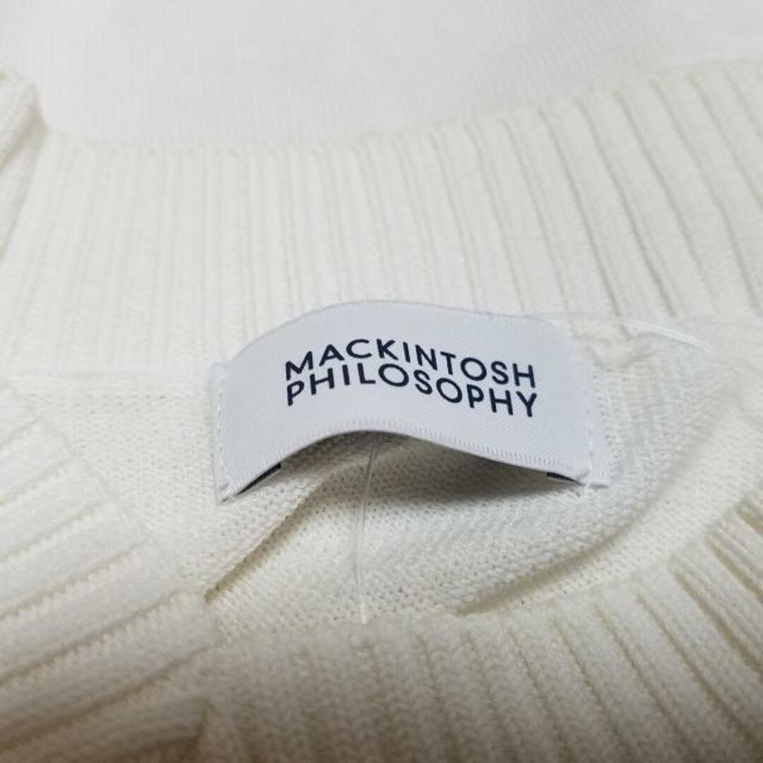 MACKINTOSH PHILOSOPHY(マッキントッシュフィロソフィー)のMACKINTOSH PHILOSOPHY(マッキントッシュフィロソフィー) 七分袖セーター サイズ38 L レディース - 白 Vネック レディースのトップス(ニット/セーター)の商品写真