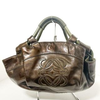 ロエベ(LOEWE)のLOEWE(ロエベ) ハンドバッグ ナッパアイレ ダークブラウン×ダークグリーン エナメル（レザー）×レザー(ハンドバッグ)