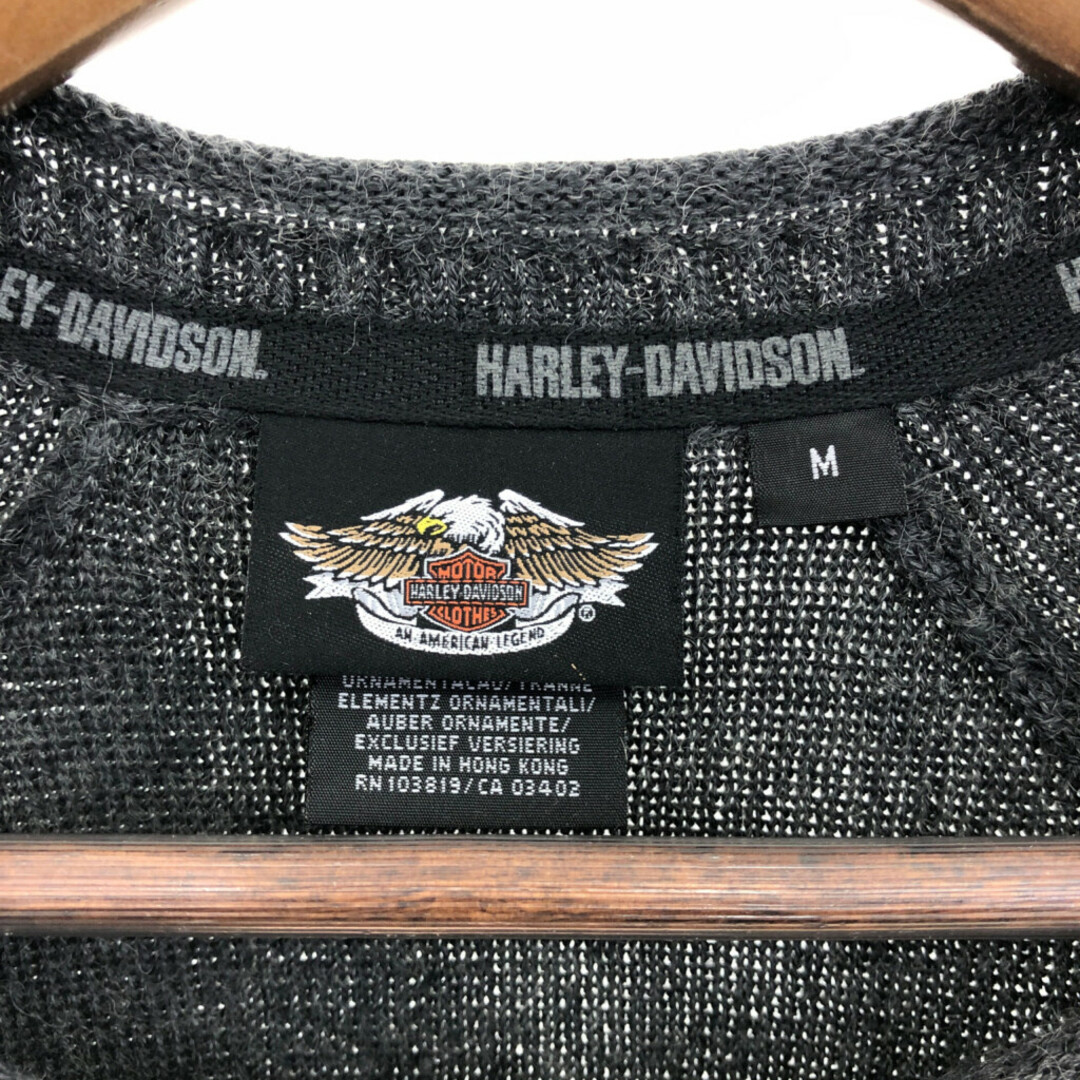 Harley Davidson(ハーレーダビッドソン)のHARLEY DAVIDSON ハーレーダビッドソン ロールネック セーター モーターサイクル バイク グレー (メンズ M) 中古 古着 P9019 メンズのトップス(ニット/セーター)の商品写真