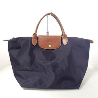 ロンシャン(LONGCHAMP)のLONGCHAMP(ロンシャン) ハンドバッグ ル・プリアージュオリジナル パープル×ダークブラウン ナイロン×レザー(ハンドバッグ)