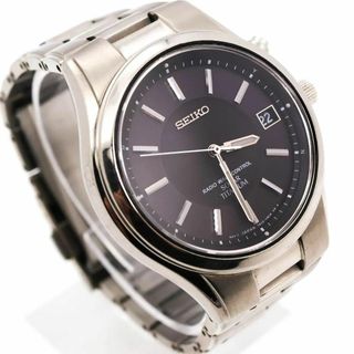 セイコー(SEIKO)の《人気》SEIKO 腕時計 電波ソーラー グレー デイト チタン メンズ n(腕時計(アナログ))