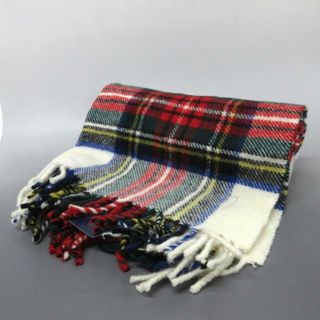 TWEEDMILL - TWEEDMILL(ツイードミル) ストール(ショール)美品  - 白×ダークグリーン×マルチ チェック柄 ウール