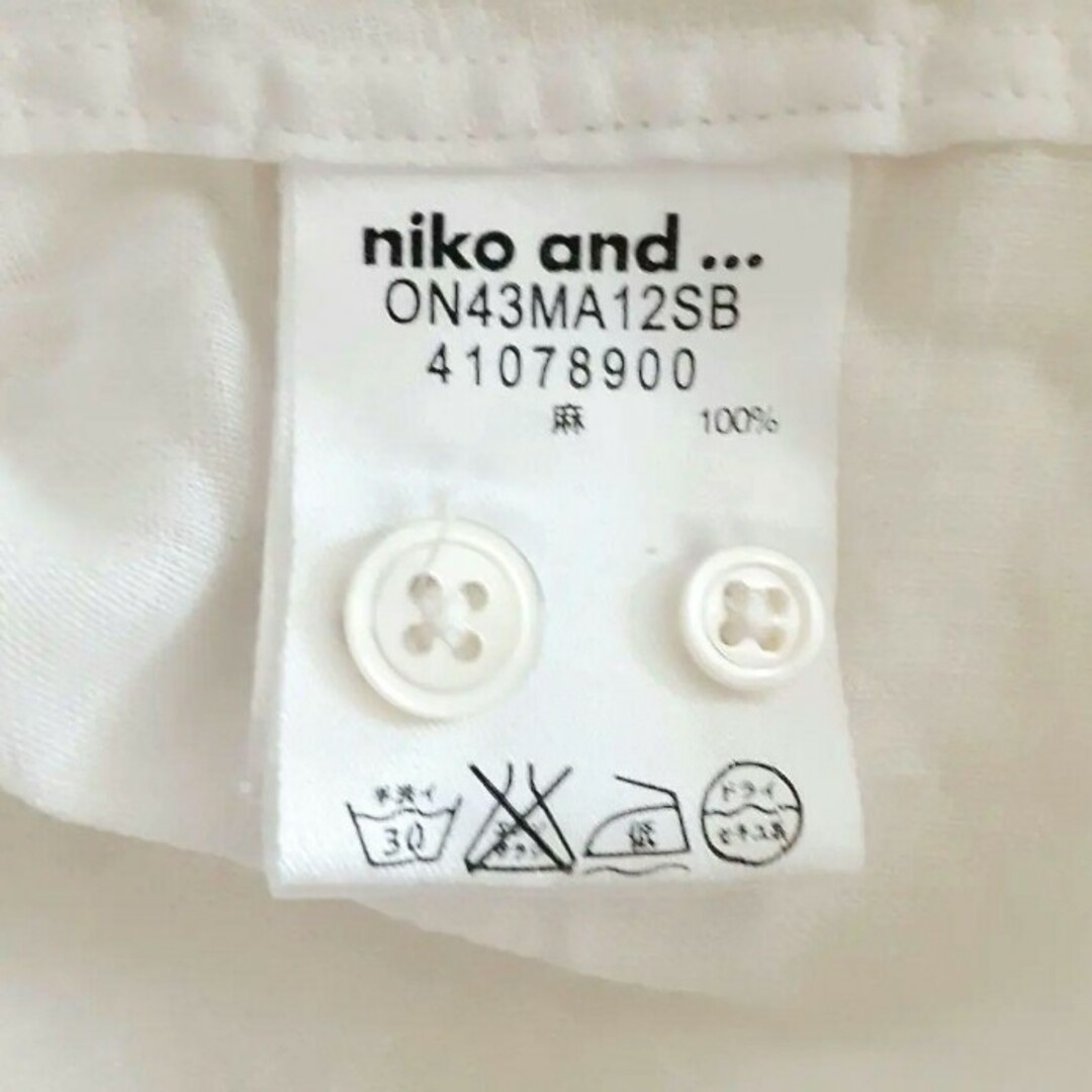 niko and...(ニコアンド)のniko and… ニコアンド リネンシャツ 長袖ブラウス サイズ3(L) 白 レディースのトップス(シャツ/ブラウス(長袖/七分))の商品写真