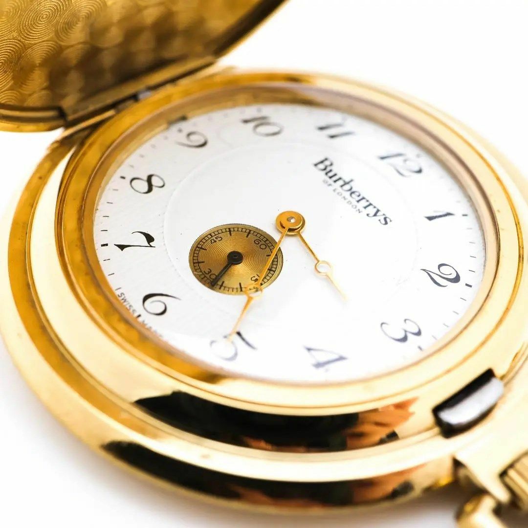 BURBERRY(バーバリー)の《希少》Burberry 懐中時計 ホワイト スモセコ レア ヴィンテージ l メンズの時計(その他)の商品写真