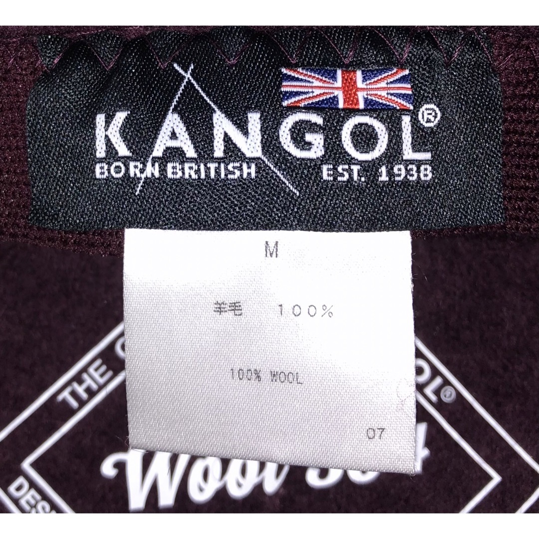 KANGOL(カンゴール)のM 美品 KANGOL WOOL 504 ハンチングキャップ ベレー帽 エンジ メンズの帽子(ハンチング/ベレー帽)の商品写真