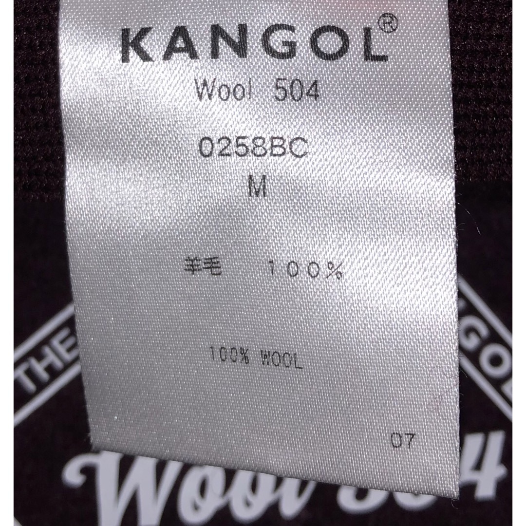 KANGOL(カンゴール)のM 美品 KANGOL WOOL 504 ハンチングキャップ ベレー帽 エンジ メンズの帽子(ハンチング/ベレー帽)の商品写真