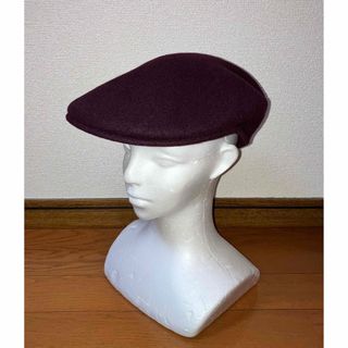 カンゴール(KANGOL)のM 美品 KANGOL WOOL 504 ハンチングキャップ ベレー帽 エンジ(ハンチング/ベレー帽)