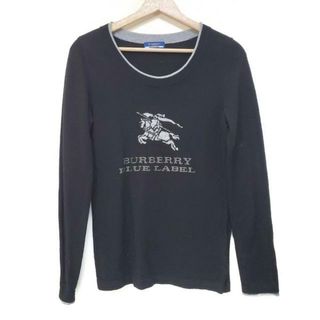 バーバリーブルーレーベル(BURBERRY BLUE LABEL)のBurberry Blue Label(バーバリーブルーレーベル) 長袖セーター サイズ38 M レディース美品  - 黒×グレー×マルチ クルーネック/スタッズ(ニット/セーター)