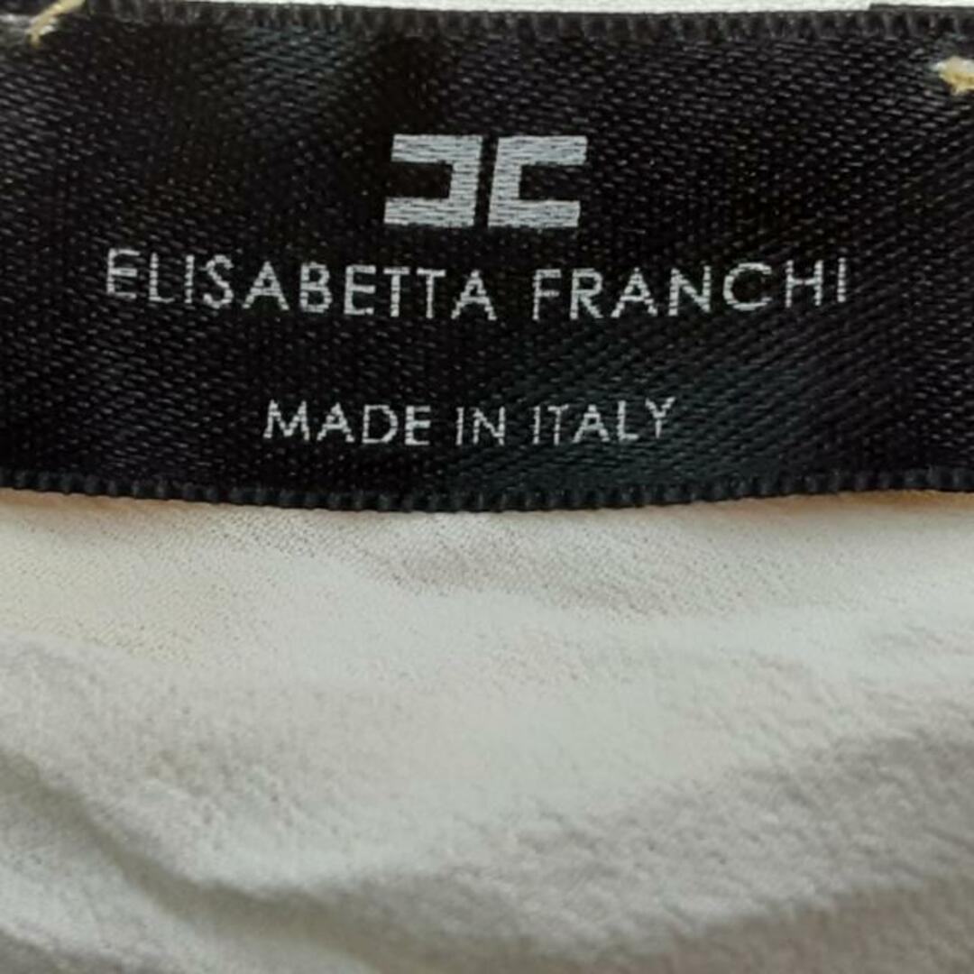 ELISABETTA FRANCHI(エリザベッタフランキ) 長袖カットソー サイズ40 M レディース美品  - 白×イエロー その他 襟/シワ加工 レディースのトップス(カットソー(長袖/七分))の商品写真