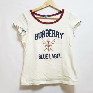 バーバリーブルーレーベル(BURBERRY BLUE LABEL)のBurberry Blue Label(バーバリーブルーレーベル) 半袖Tシャツ サイズ38 M レディース - 白×ネイビー×ボルドー クルーネック(Tシャツ(半袖/袖なし))