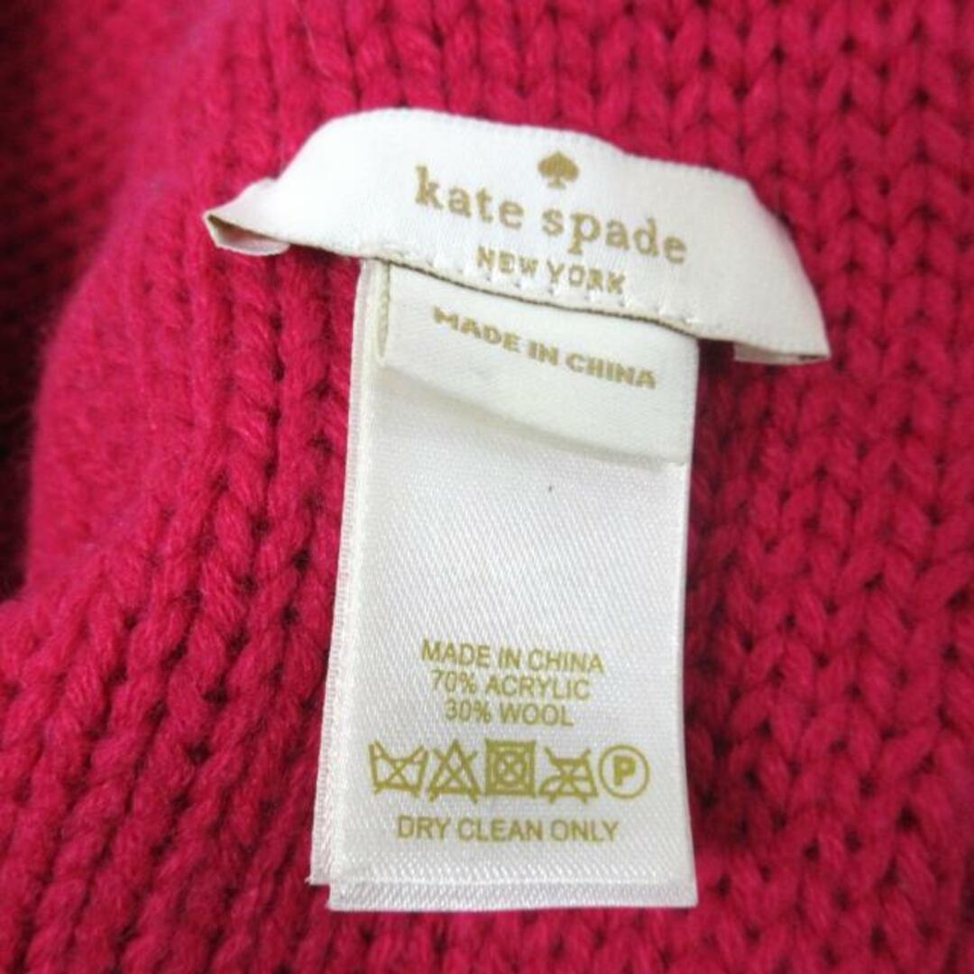 kate spade new york(ケイトスペードニューヨーク)のKate spade(ケイトスペード) マフラー - ピンク×黒 スヌード/リボン アクリル×ウール レディースのファッション小物(マフラー/ショール)の商品写真