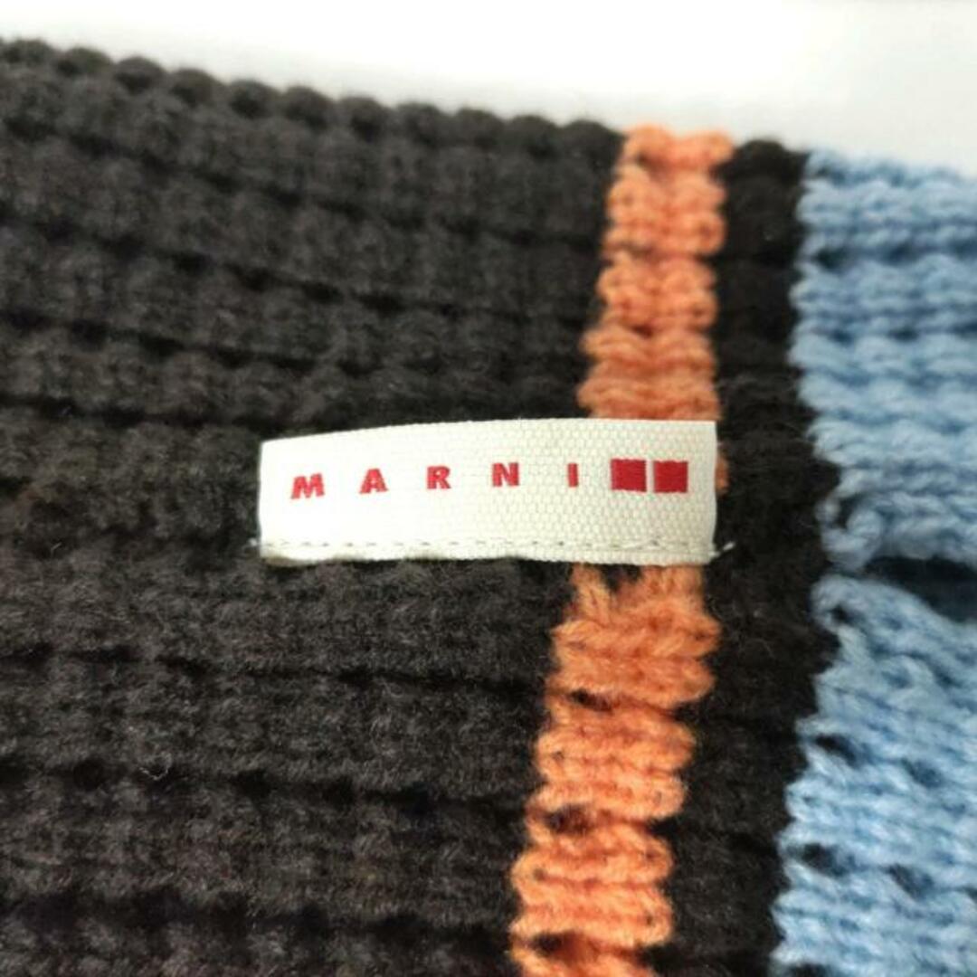 Marni(マルニ)のMARNI(マルニ) ニット帽美品  - ダークブラウン×ライトブルー×オレンジ UNIQLO アクリル×ポリエステル×ナイロン×ウール レディースの帽子(ニット帽/ビーニー)の商品写真