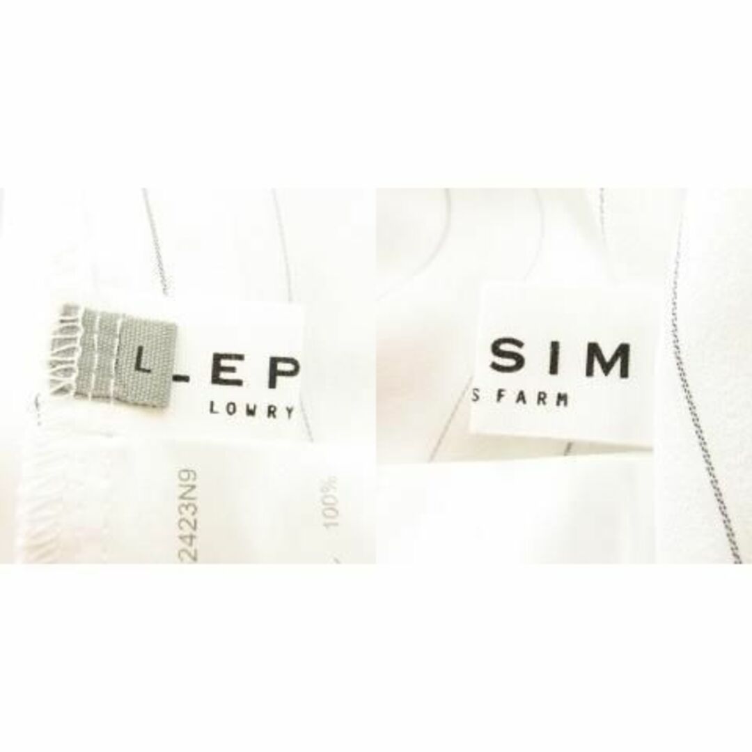 LEPSIM(レプシィム)のレプシィム 半袖ブラウス ストライプ 切替 春夏 L 白 230831AH6A レディースのトップス(シャツ/ブラウス(半袖/袖なし))の商品写真