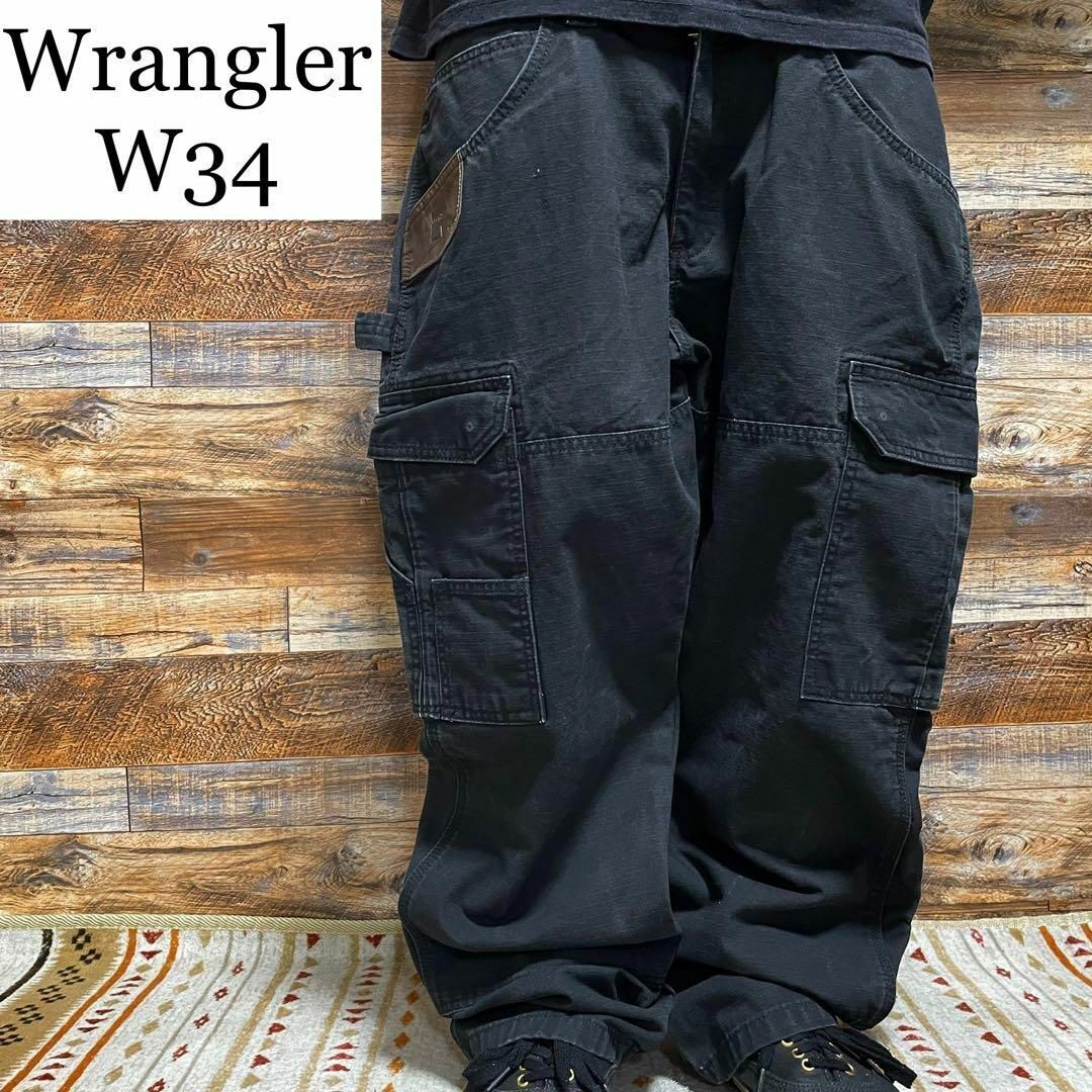 Wrangler - ラングラーダブルニーカーゴパンツペインターパンツw34黒 