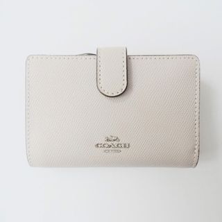 コーチ(COACH)のCOACH(コーチ) 2つ折り財布美品  - F11484 ベージュ レザー(財布)