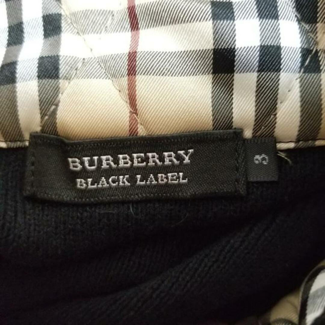 BURBERRY BLACK LABEL(バーバリーブラックレーベル)のBurberry Black Label(バーバリーブラックレーベル) 長袖セーター サイズ3 L メンズ - 黒×ベージュ チェック柄/キルティング/ハーフジップ メンズのトップス(ニット/セーター)の商品写真