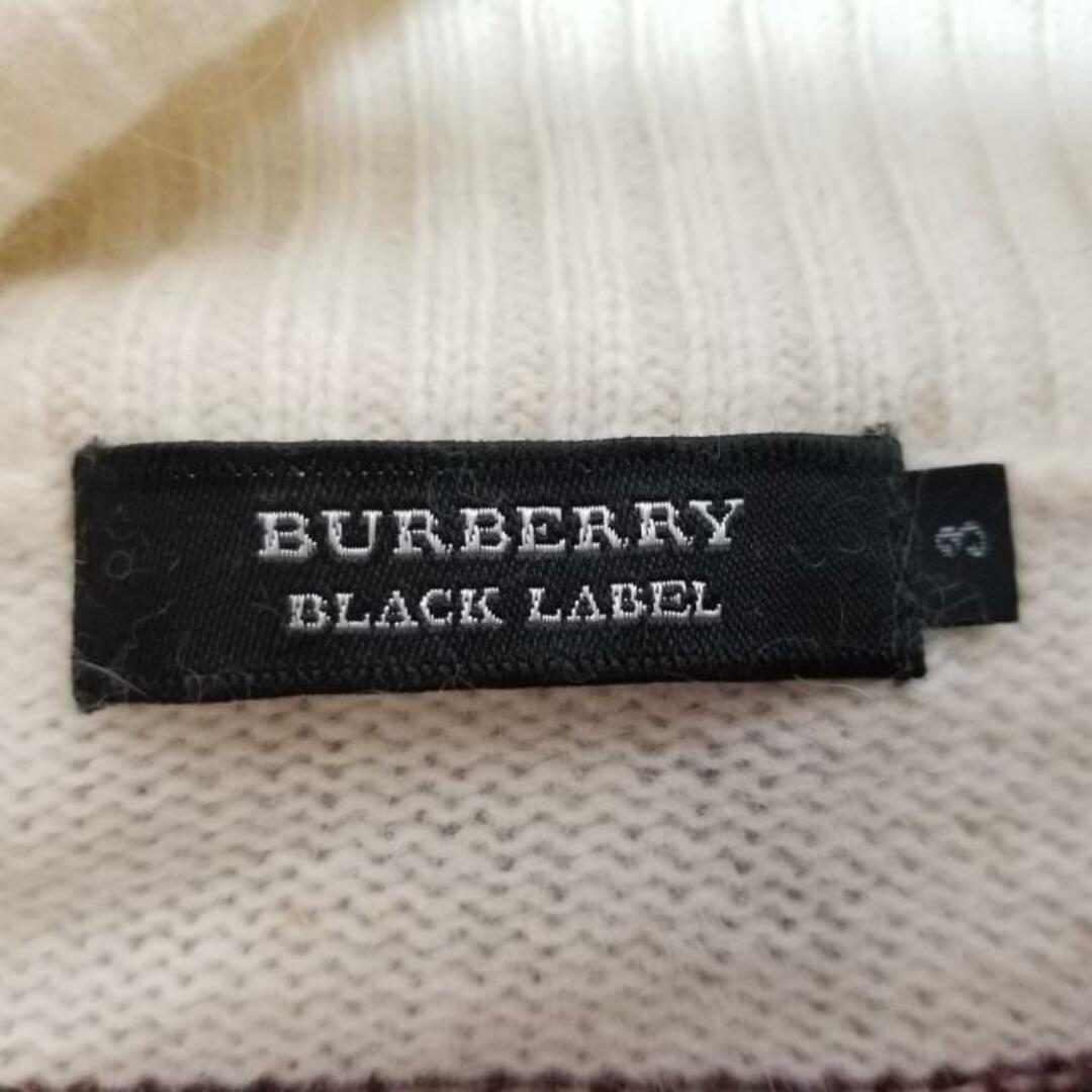 BURBERRY BLACK LABEL(バーバリーブラックレーベル)のBurberry Black Label(バーバリーブラックレーベル) 長袖セーター サイズ3 L メンズ - 白×黒×ダークブラウン タートルネック/ボーダー メンズのトップス(ニット/セーター)の商品写真