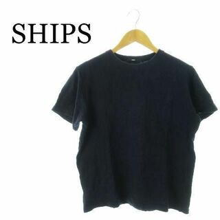 シップス(SHIPS)のシップス Tシャツ 半袖 エンボス加工 総柄 L 紺 220726AH5A(Tシャツ/カットソー(半袖/袖なし))