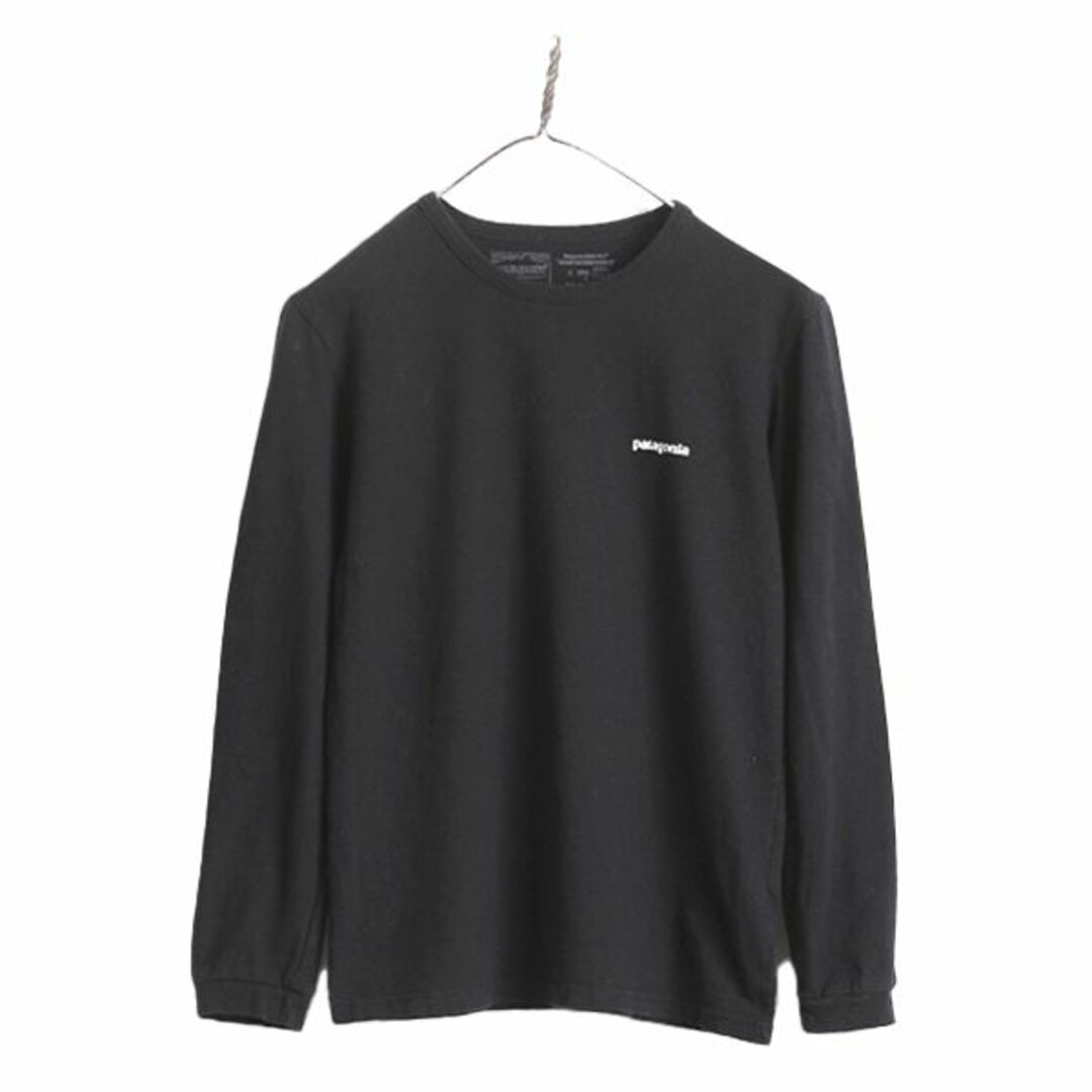 patagonia(パタゴニア)の22年製 パタゴニア 両面 プリント 長袖 Tシャツ レディース XS Patagonia ロンT プリントT ロゴT フィッツロイ バックプリント P6 ブラック レディースのトップス(Tシャツ(長袖/七分))の商品写真