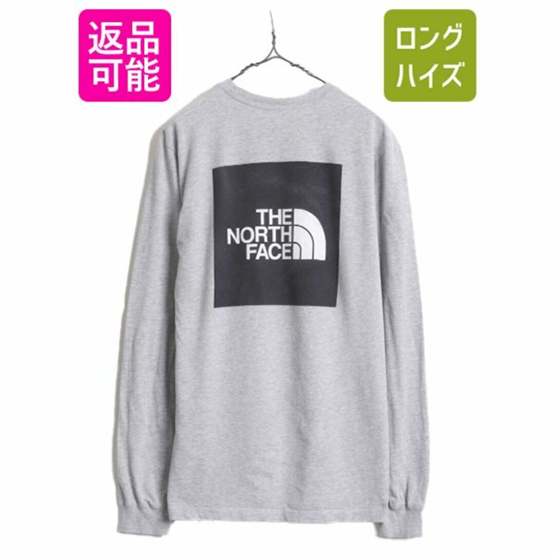 THE NORTH FACE(ザノースフェイス)のノースフェイス 両面 プリント 長袖 Tシャツ メンズ M The North Face アウトドア ロンT プリントT ロゴT バックプリント クルーネック 灰 メンズのトップス(Tシャツ/カットソー(七分/長袖))の商品写真