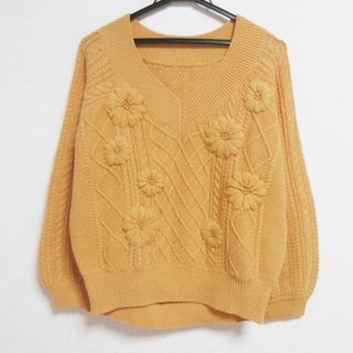 新品[グレースコンチネンタル］23AW メリノウールニットトップ　イエロー