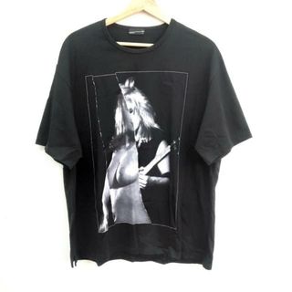 ラッドミュージシャン(LAD MUSICIAN)のLAD MUSICIAN(ラッドミュージシャン) 半袖Tシャツ サイズ42 L メンズ美品  黒×ライトピンク(Tシャツ/カットソー(半袖/袖なし))