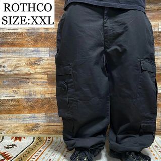 ロスコミリタリーパンツカーゴパンツ古着黒ブラックxxlワークパンツw42bdu