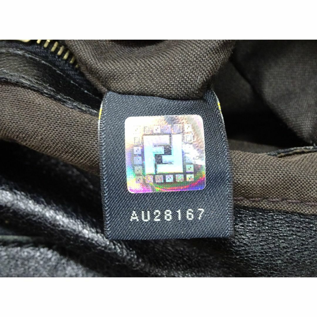 FENDI(フェンディ)のK宇017/ FENDI レザー シェフバッグ 8BH186 ブラック レディースのバッグ(トートバッグ)の商品写真
