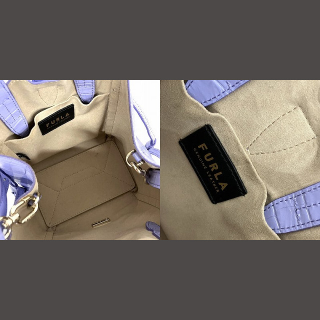 Furla(フルラ)のフルラ ２WAY NET MINI TOTE ショルダー バッグ レザー 紫 レディースのバッグ(トートバッグ)の商品写真