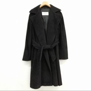 マックスマーラ(Max Mara)の白タグ アルパカ ウール ガウンコート ラップコート 美品 36 ブラック(ガウンコート)