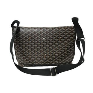 極美品 GOYARD ゴヤール 廃盤 ショルダーバッグ グレナディン ヘリンボーン レザー PVC ブラック シルバー金具  57387