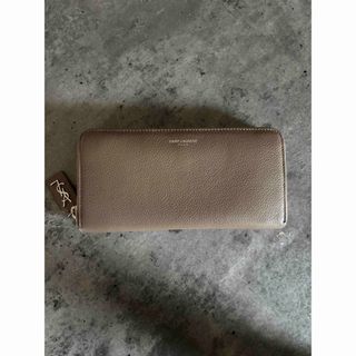 サンローラン(Saint Laurent)のサンローラン 長財布 グレージュ TOUPE シルバー金具(財布)