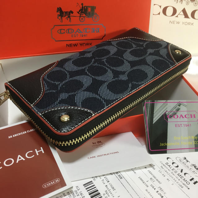 COACH(コーチ)のプレゼントにも❤️新品コーチ正規品ラウンドファスナー長財布F53769ネイビー レディースのファッション小物(財布)の商品写真