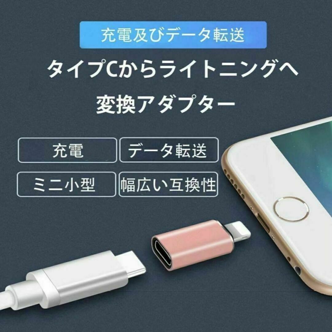 タイプC TO ライトニング 変換コネクタ　変換アダプタ 　2個セット スマホ/家電/カメラのスマホアクセサリー(その他)の商品写真