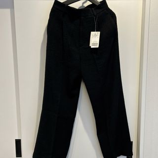 ドゥーズィエムクラス(DEUXIEME CLASSE)のDeuxieme Classe Tweed Wide Blackパンツ38サイズ(カジュアルパンツ)