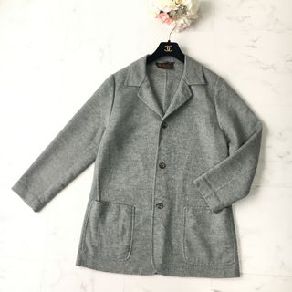 LORO PIANA - ロロピアーナ ﾈｲﾋﾞｰ×ｸﾞﾚｰ FAG4449 ｶｼﾐﾔ100 ﾊﾞｲｶﾗｰﾆｯﾄ 48 ...