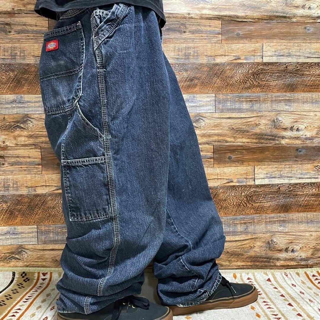 Dickies(ディッキーズ)のディッキーズw42デニムペインターパンツ古着オーバーサイズブルー極太青ジーンズ メンズのパンツ(デニム/ジーンズ)の商品写真