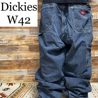 ディッキーズ(Dickies)のディッキーズw42デニムペインターパンツ古着オーバーサイズブルー極太青ジーンズ(デニム/ジーンズ)