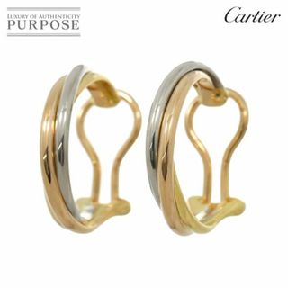 カルティエ(Cartier)のカルティエ Cartier トリニティ イヤリング K18 YG PG WG 3カラー スリーゴールド フープ 750 VLP 90218375(イヤリング)