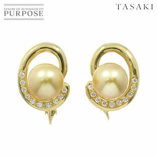 タサキ(TASAKI)のタサキ TASAKI 白蝶真珠 9.5mm ダイヤ 0.12/0.12ct イヤリング K18 YG イエローゴールド 750 パール 田崎真珠 VLP 90219676(イヤリング)