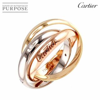 カルティエ(Cartier)のカルティエ Cartier トリニティ #54 リング MM ダイヤ 5P YG WG PG スリーゴールド 750 3連 指輪【証明書付き】 VLP 90220001(リング(指輪))